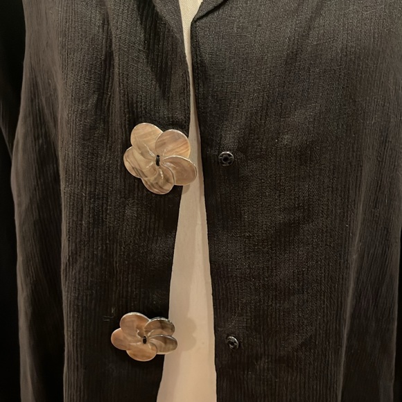 David Dart Collection Vintage Linen Black Jacket Large Made in USA - Picture 7 of 12